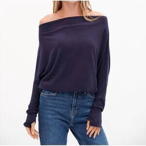 NEW SIX/FIFTY anywhere sparkle top in navy